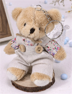 Bear Keyring with Adorable Jumpsuit