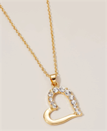 Luxury Gold Diamante Heart Necklace with Gift Box